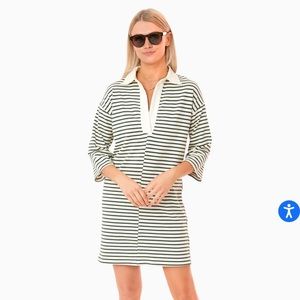 Tuckernuck green stripe Ashton knit polo dress